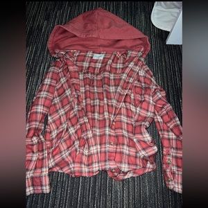 American eagle oversized flannel with hood